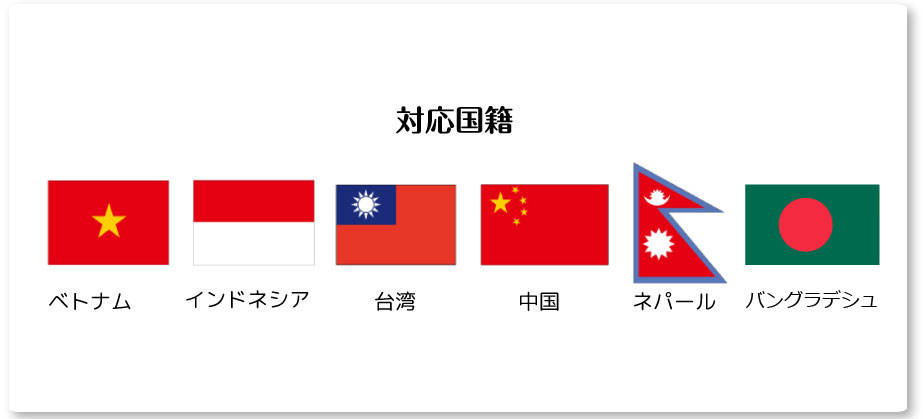 対応国籍